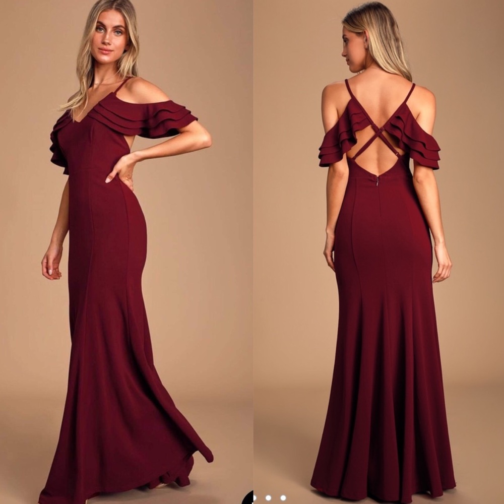 Lulus burgundy formal maxi dress